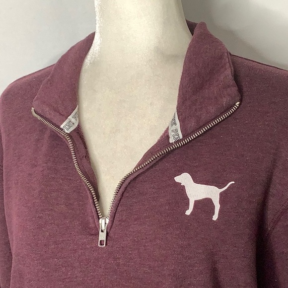 Pink Victoria’s Secret Burgundy 1/4 Zip Pullover Size XS - Picture 5 of 16